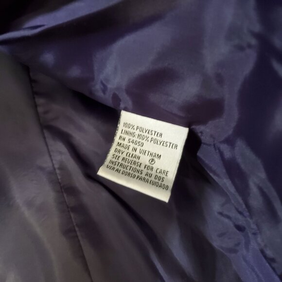Le Suit Petite Womens Paisley Blazer Jacket Size 10P Polyester Multicolor Purple - Picture 4 of 7